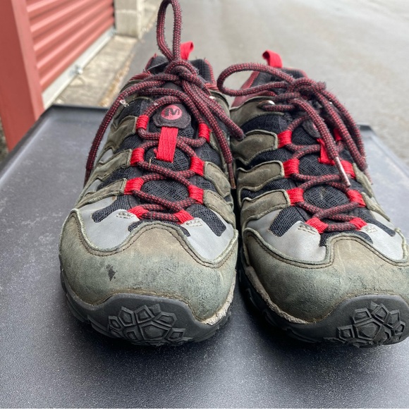 Mens Merrell Chameleon Shift Ventilator Olive Red Waterproof Hiking Boots Sz 9.5 - Picture 2 of 10